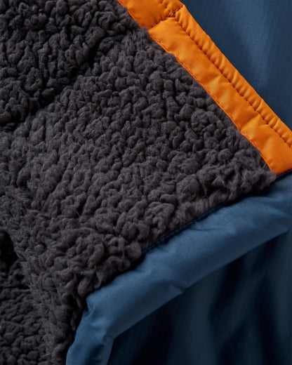 Waves Recycled Sherpa Lined Changing Robe - Sunrise Orange/Rich Navy - Flatlay