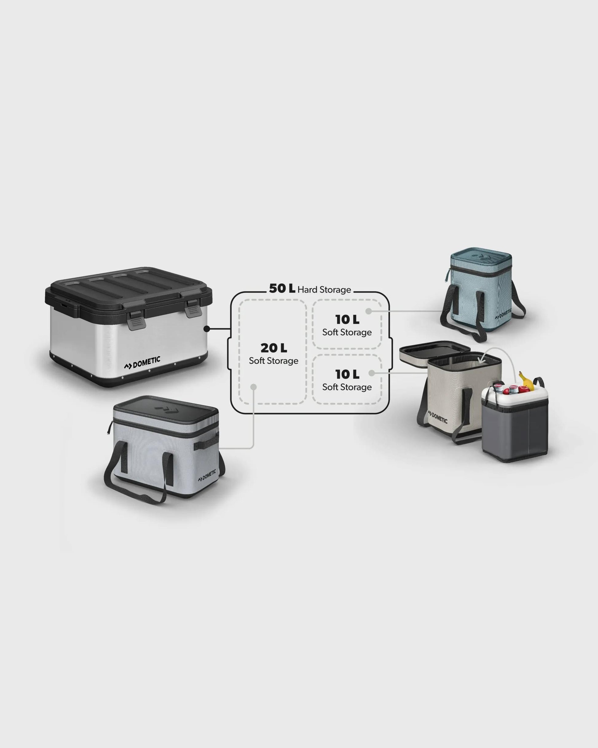 Dometic Hard Storage 50 - Aluminium - Flatlay