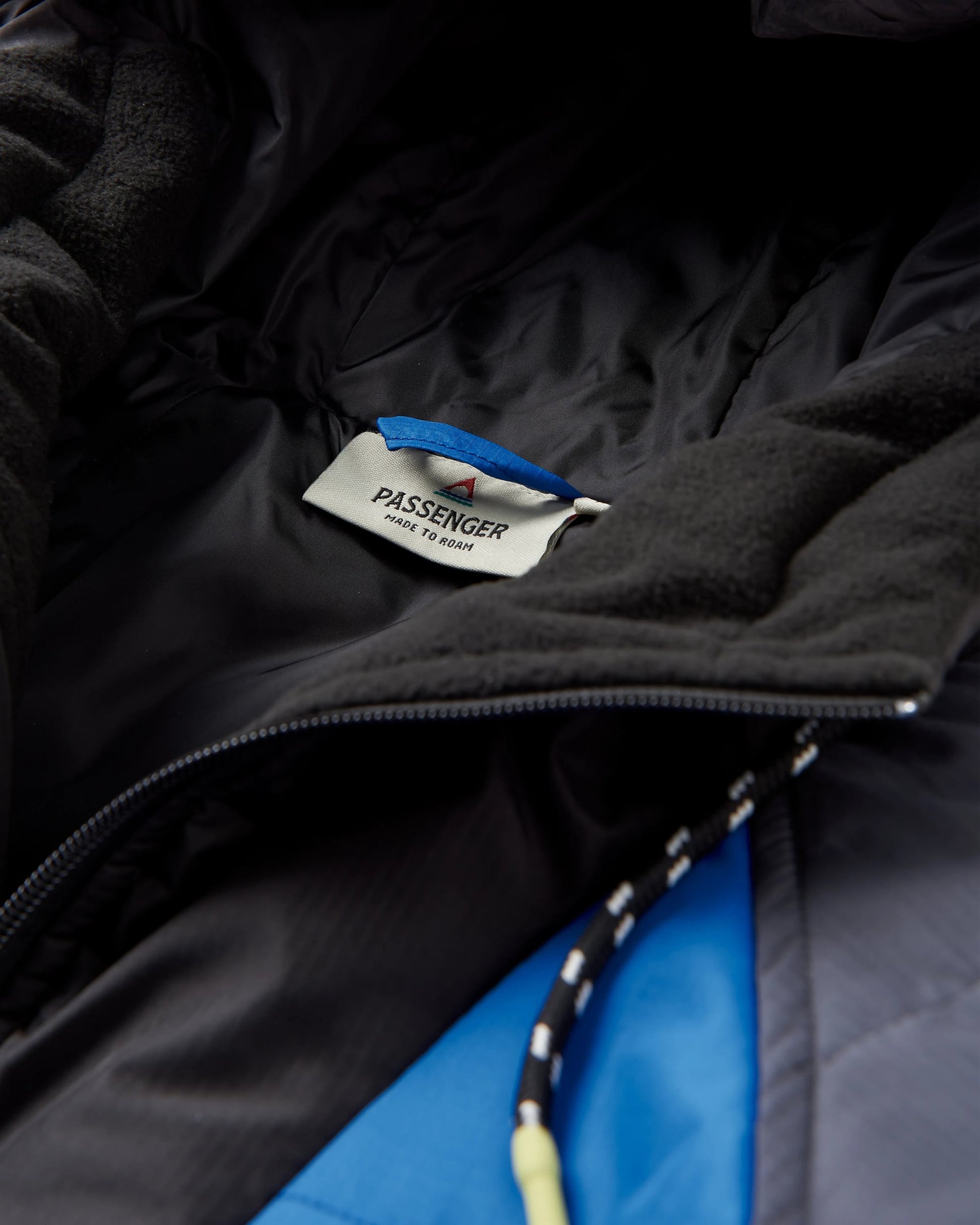 Oceanic Recycled Insulated 1/2 Zip Jacket - Azure Blue/Charcoal - Flatlay