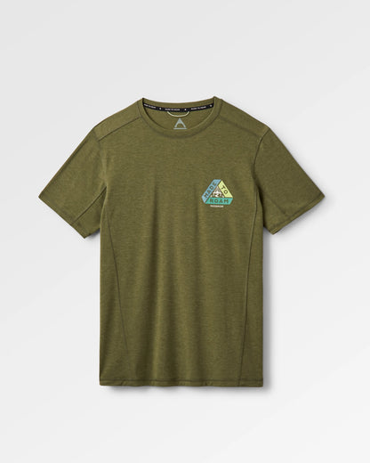 Kirkwood Textured Active T-Shirt - Khaki - Flatlay