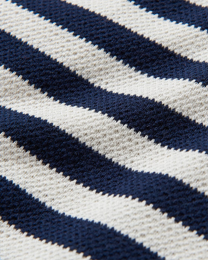 Panorama Striped LS T-Shirt - Deep Navy - Flatlay