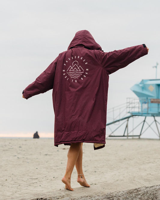 Escapism Recycled Sherpa Lined Changing Robe - Windsor Wine - Lifestyle - Female