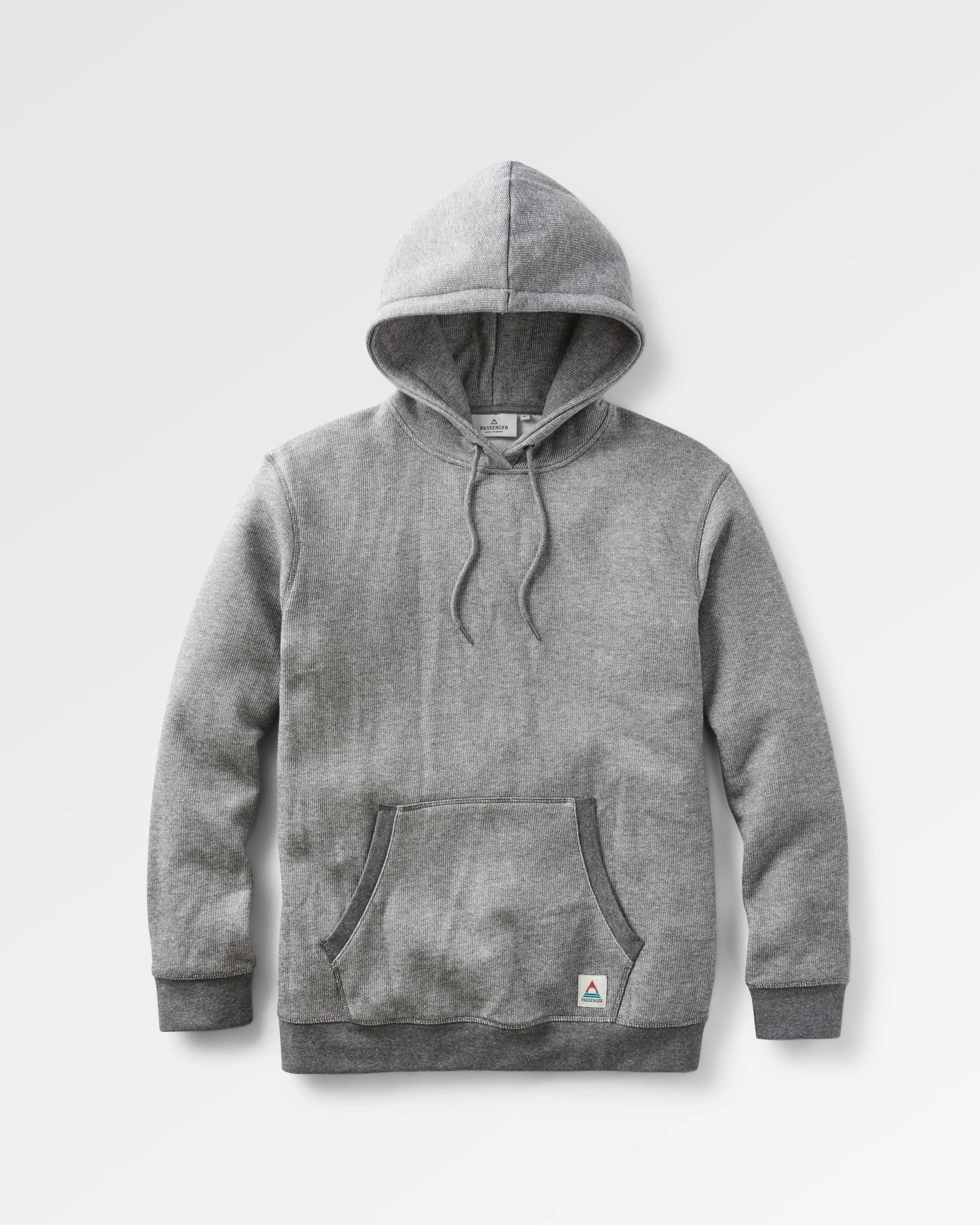 Heritage Textured Relaxed Fit Hoodie - Charcoal - Flatlay