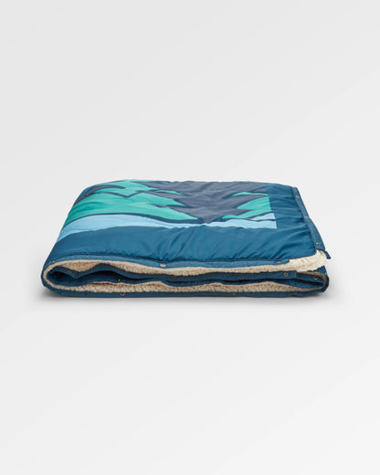 Cabin Recycled Sherpa Blanket - Dark Denim - Flatlay