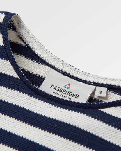 Panorama Striped LS T-Shirt - Deep Navy - Flatlay