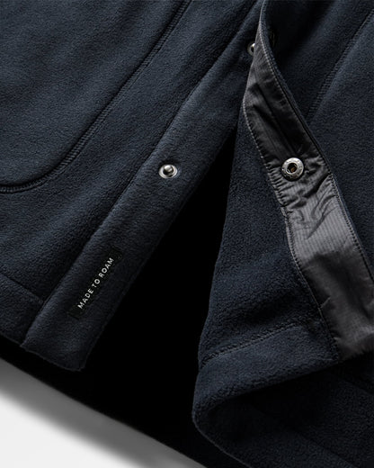 Adapt Fleece Overshirt - Black - Flatlay