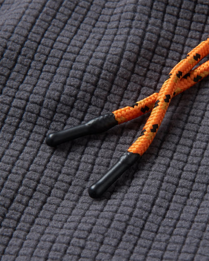 Point Recycled Grid Polar Fleece Hoodie - Charcoal - Flatlay