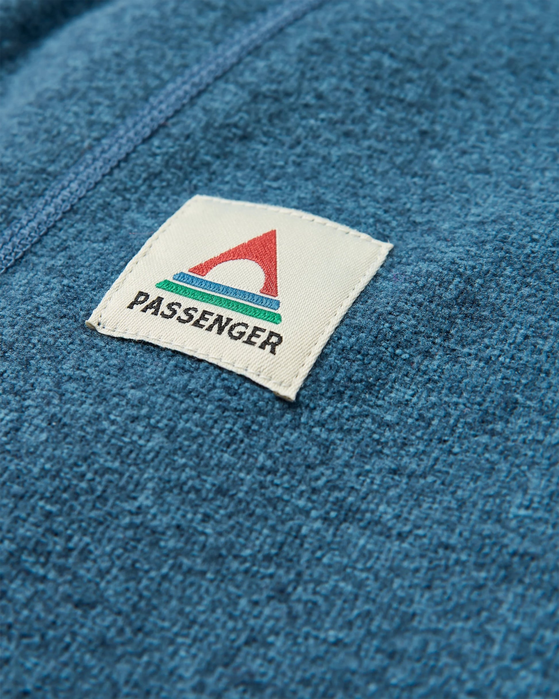 Pinegrove Recycled Polartec® Fleece Hoodie - Dark Denim Marl - Flatlay