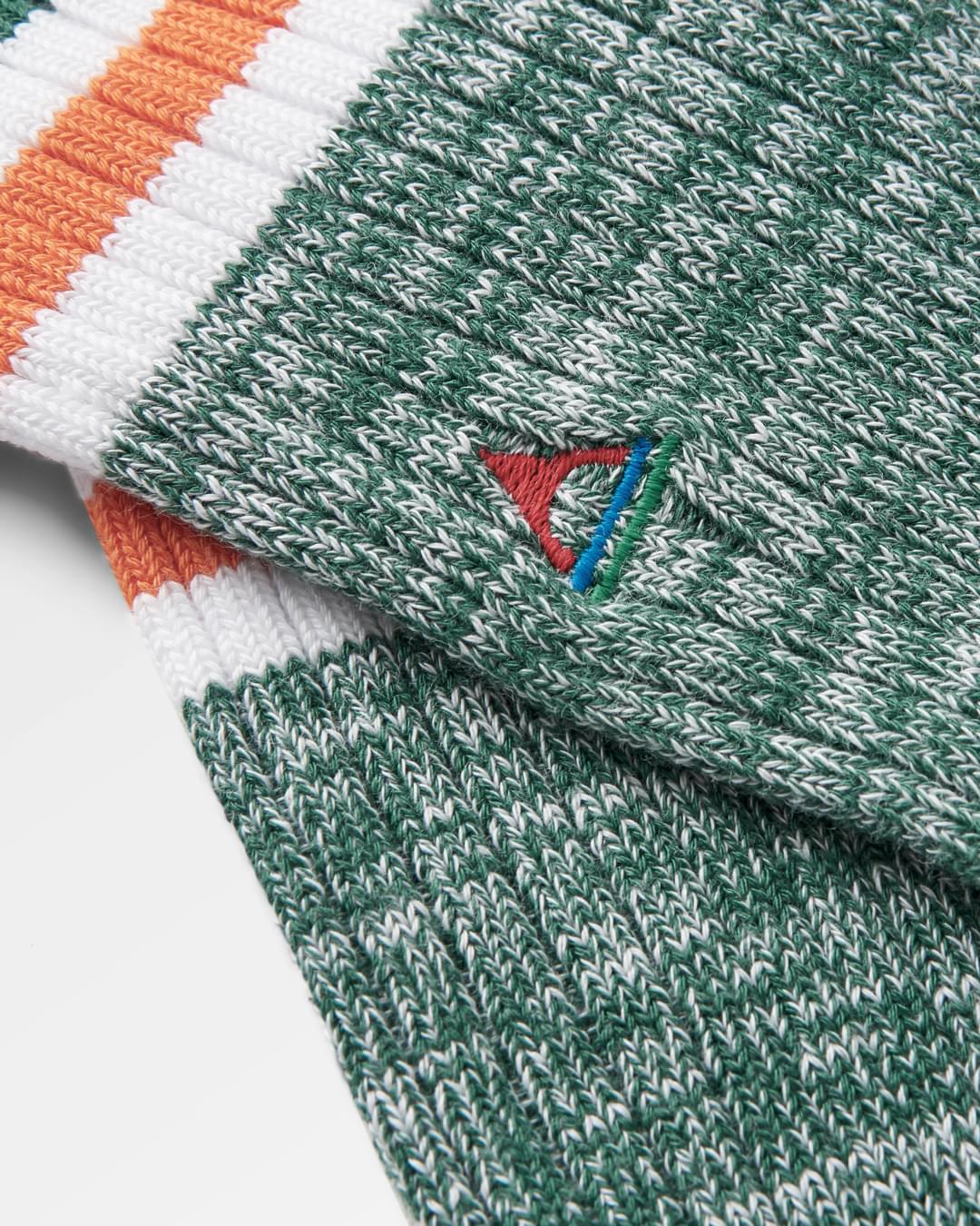 Organic Midweight Rib Socks - Deep Ocean - Flatlay