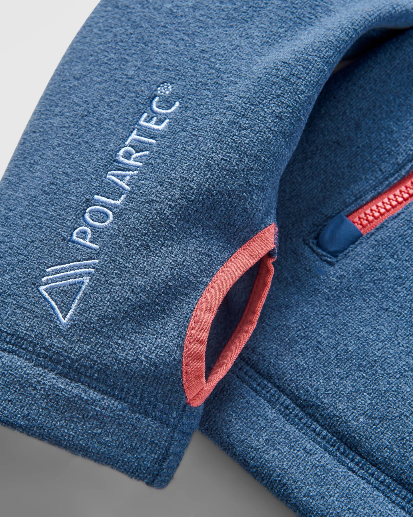 Crest Recycled Polartec® Fleece Hoodie - Dark Denim Marl - Flatlay