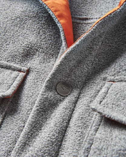 Maple Polar Recycled Fleece Shirt - Grey Marl - Flatlay
