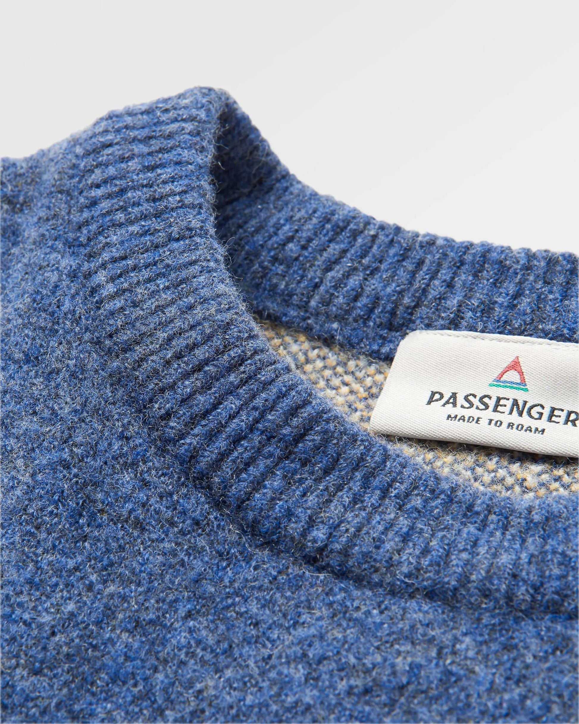 Vista Recycled Knitted Jumper - Dark Denim - Flatlay