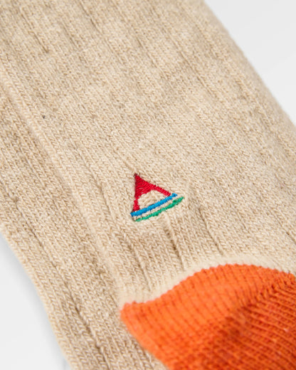 Koa Recycled Crew Sock - Stone - Flatlay