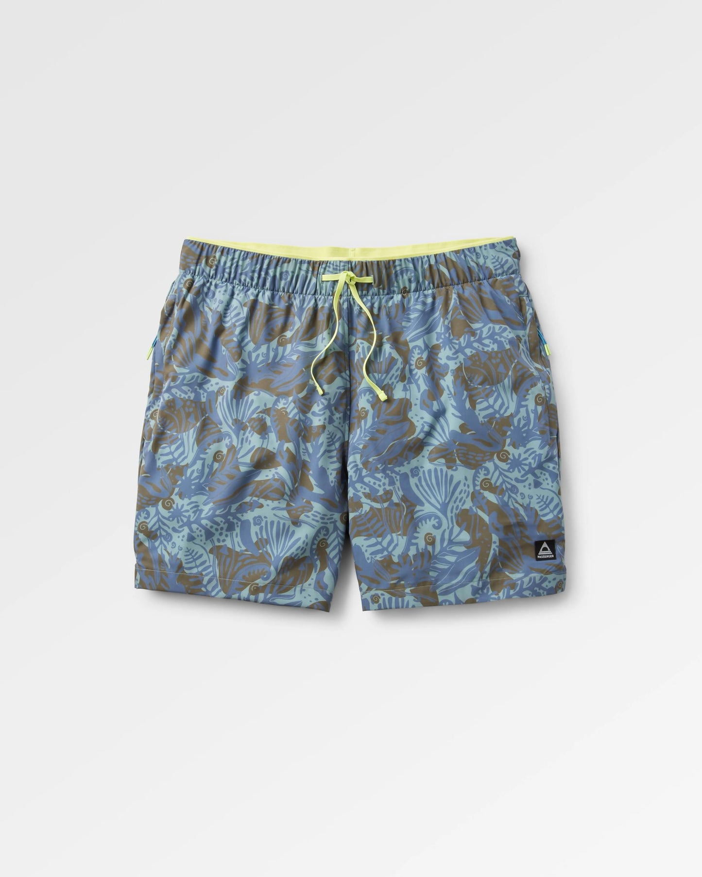 Sandune Recycled Trail Short - Abstract Seaweed Pistachio - Flatlay