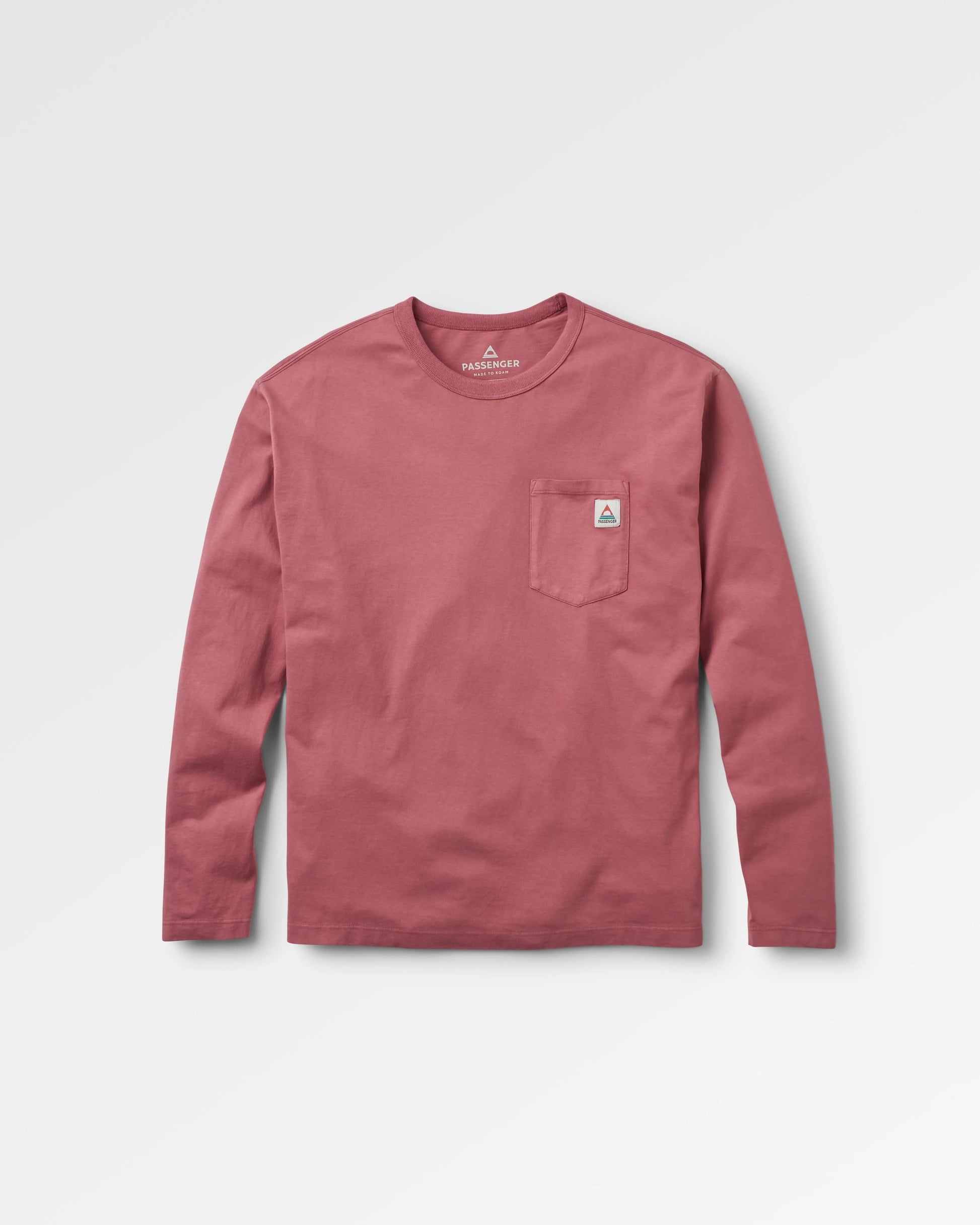 Heritage Recycled Relaxed Fit LS T-Shirt - Mauve Dusk - Flatlay