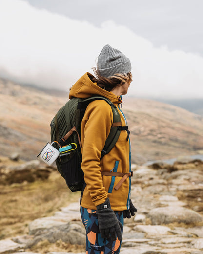 Slope Hooded Recycled Fleece - Dusty Ochre - Lifestyle