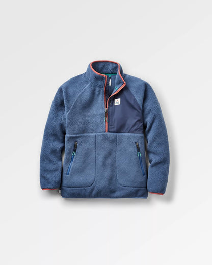 Home Recycled Sherpa Fleece - Dark Denim - Flatlay