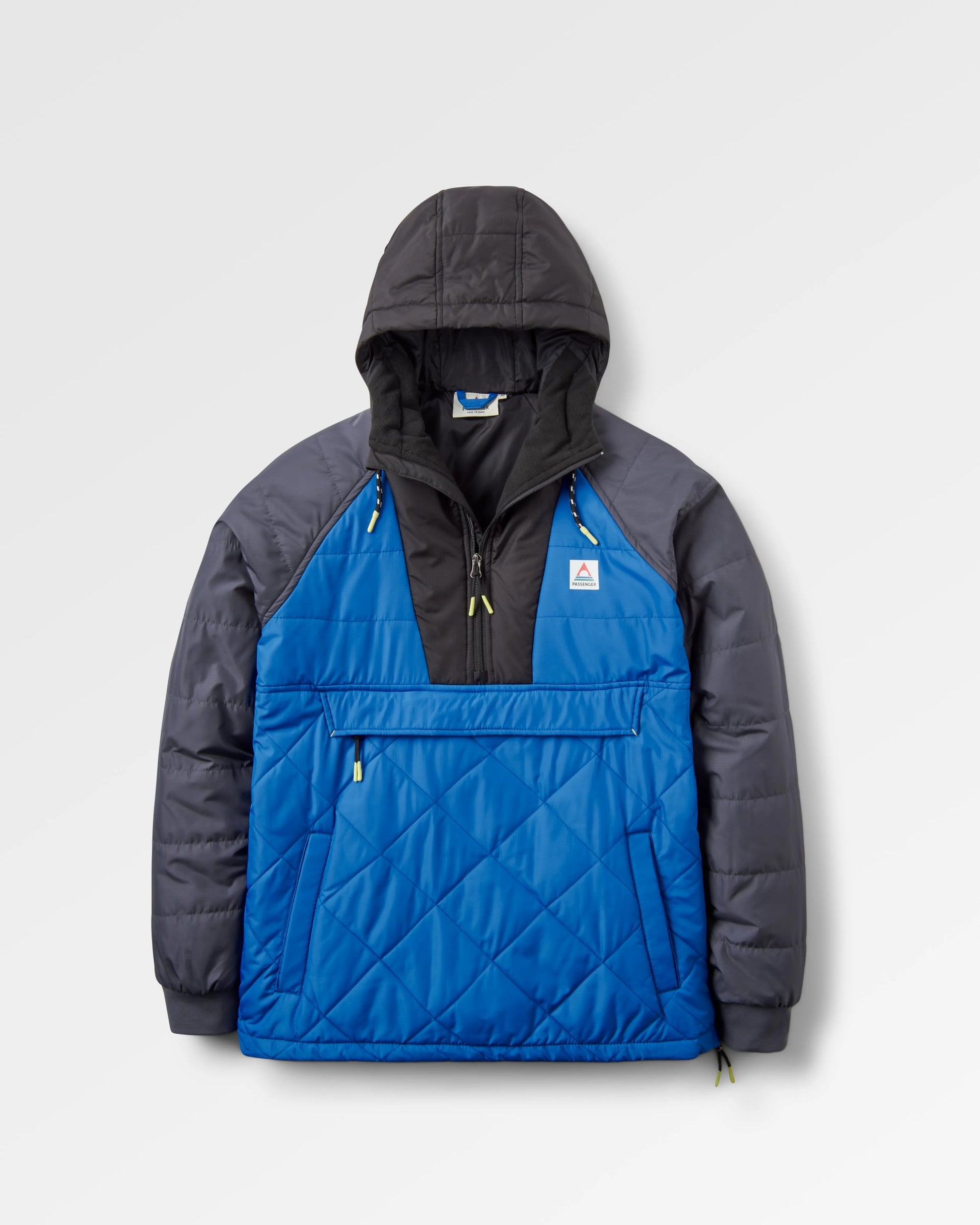 Oceanic Recycled Insulated 1/2 Zip Jacket - Azure Blue/Charcoal - Flatlay
