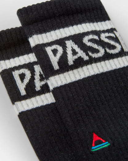 Classic Passenger Crew Socks - Black - Flatlay