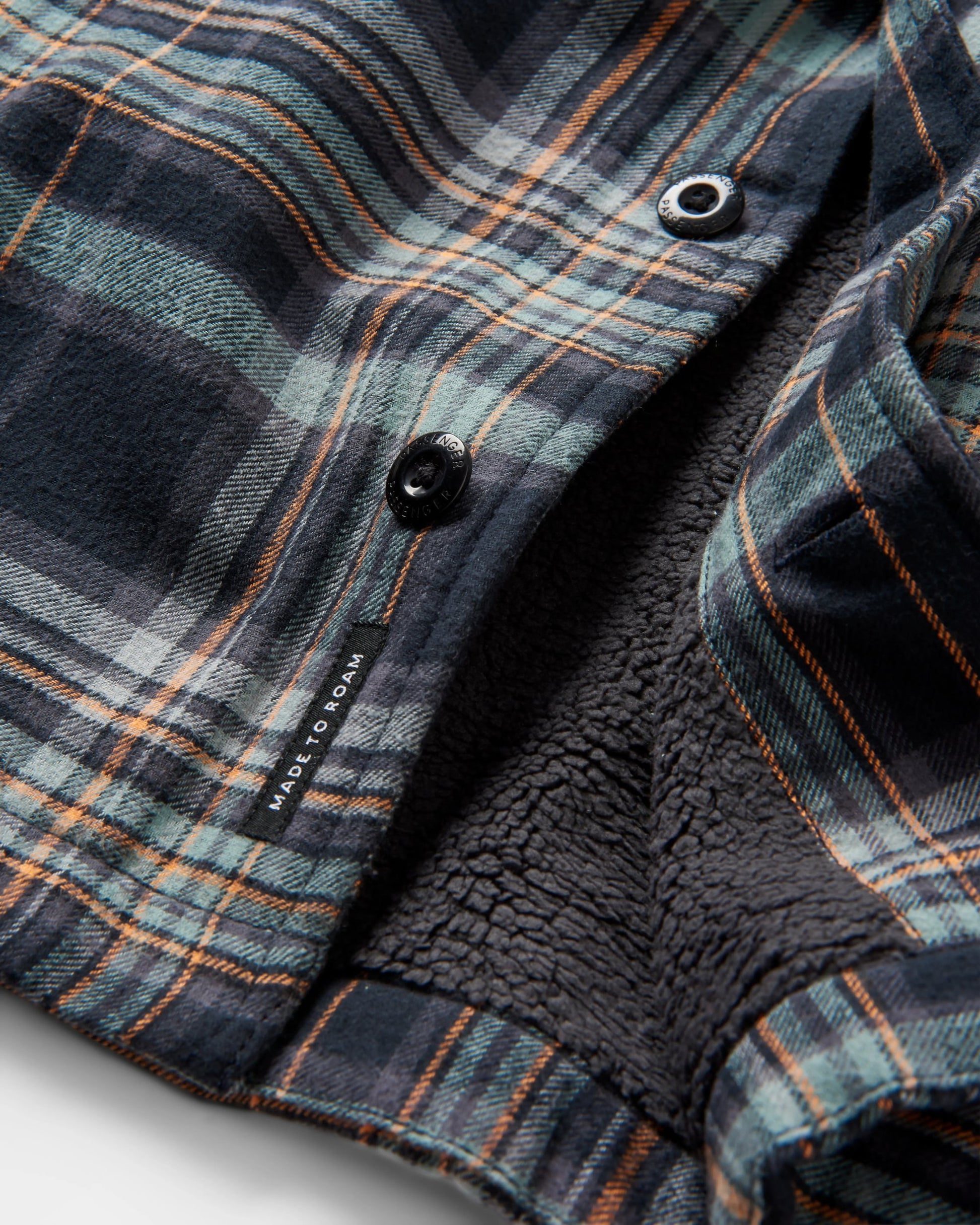 Freestyle Sherpa-Lined Overshirt - Black Check - Flatlay
