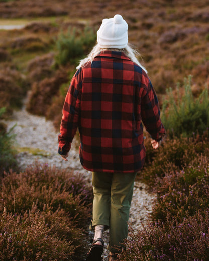 Orion Recycled Sherpa-Lined Polar Fleece Shirt - Red Ochre Buffalo - Lifestyle