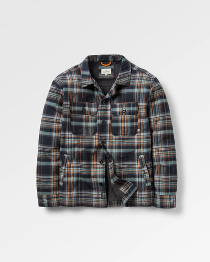 Freestyle Sherpa-Lined Overshirt - Black Check - Flatlay