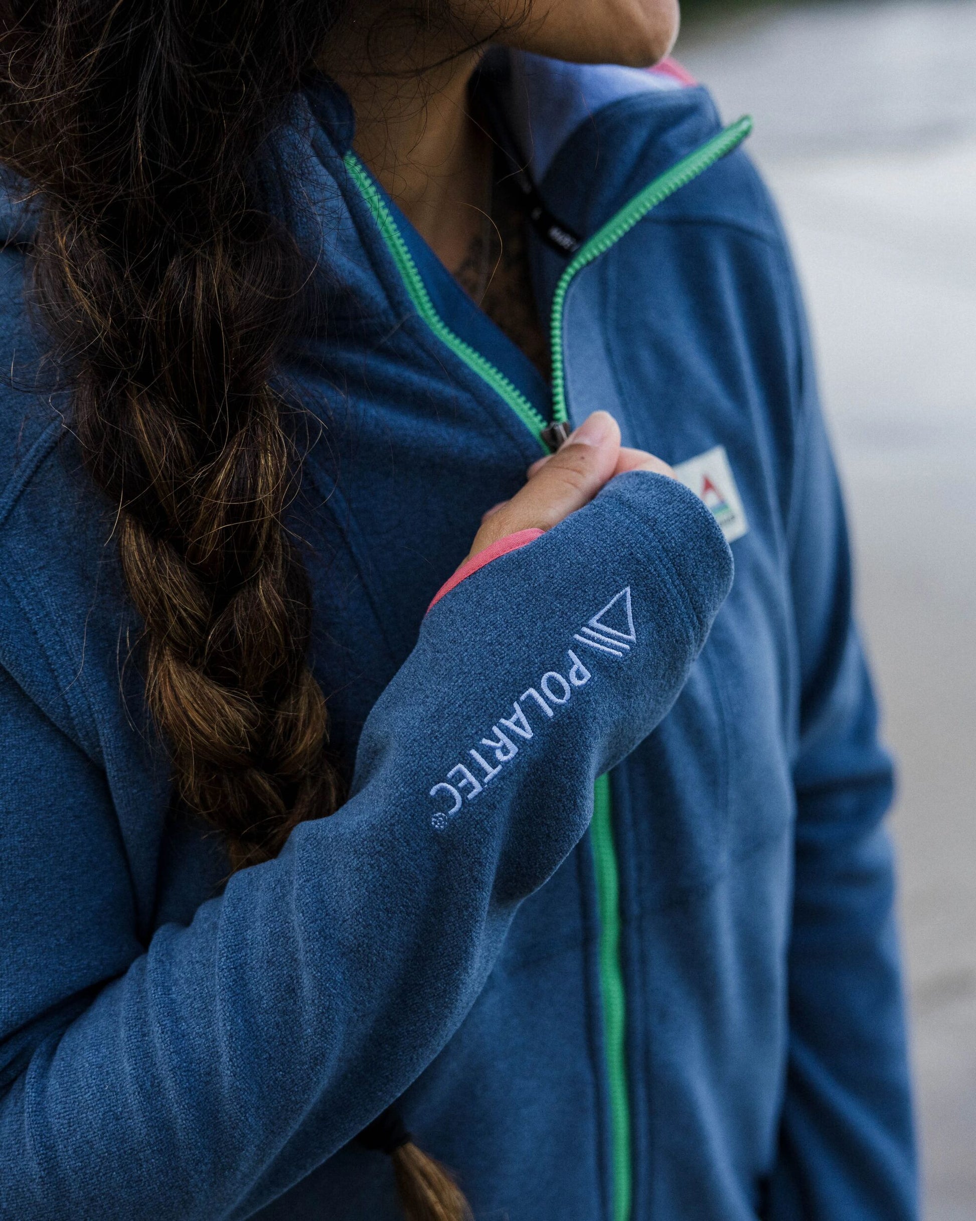 Crest Recycled Polartec® Fleece Hoodie - Dark Denim Marl - Lifestyle