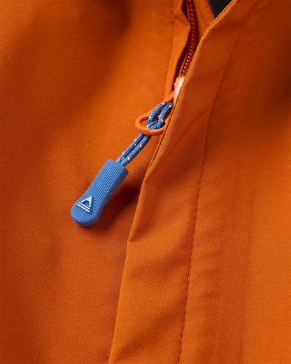 Five Season Recycled Waterproof Jacket - Sunset Orange - Flatlay