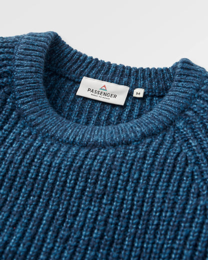 Fog Recycled Knitted Jumper - Rich Navy - Flatlay