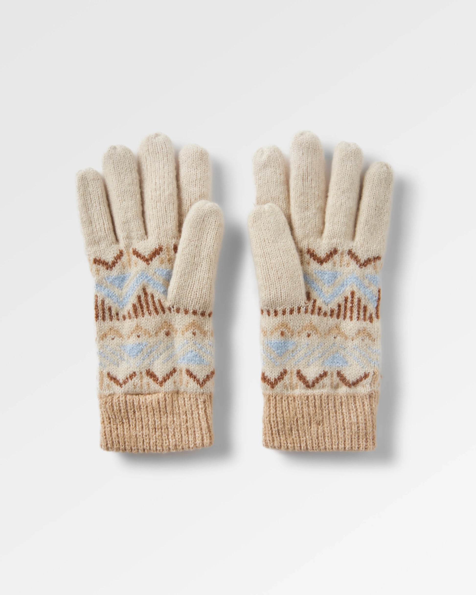 Nettle Recycled Knitted Gloves - Birch - Flatlay