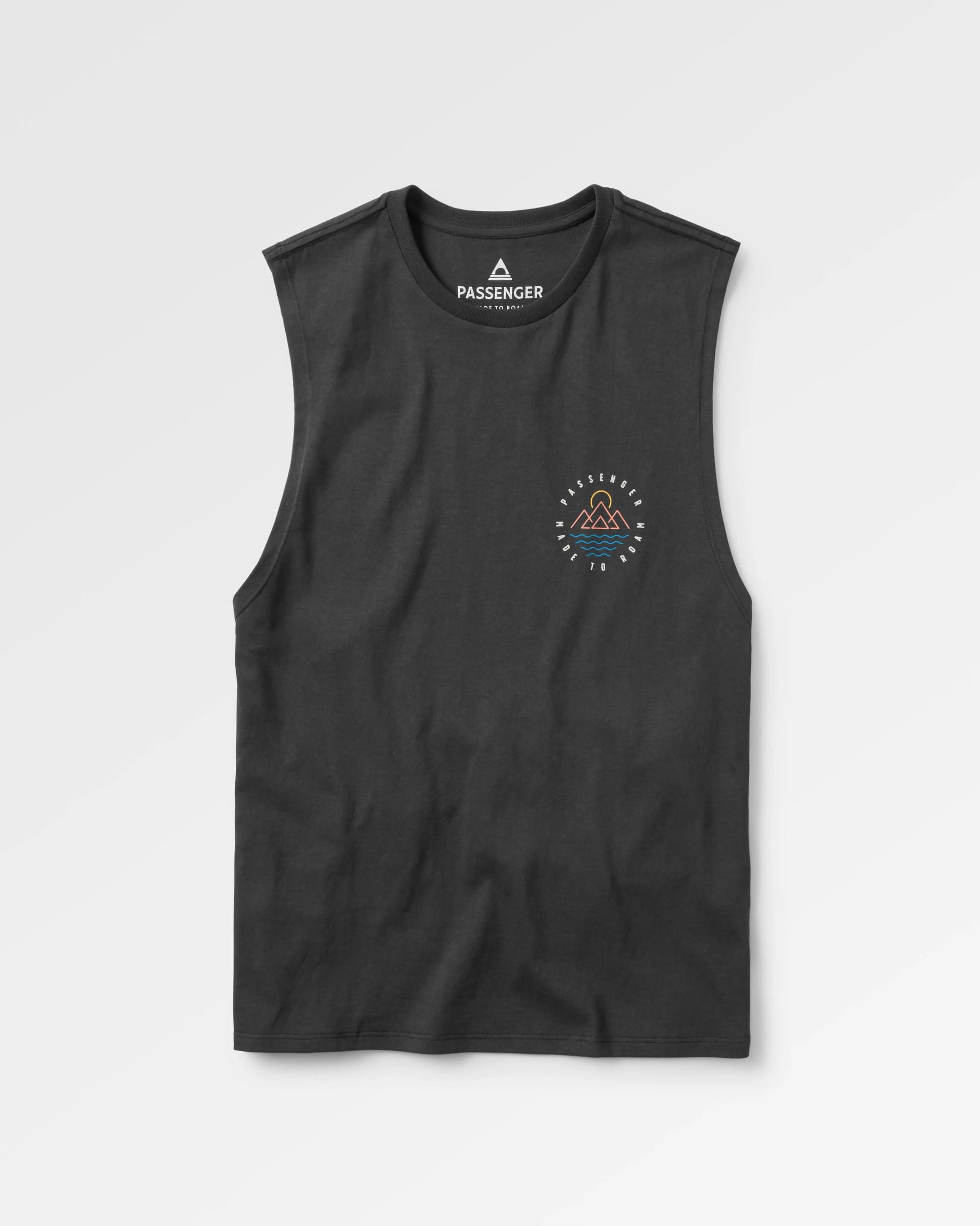 Escapism Recycled Cotton Vest - Black - Flatlay