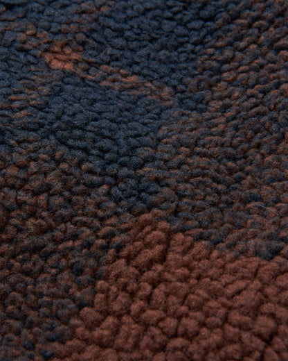 Trekker Recycled Deep-Pile Sherpa Fleece - Chestnut/Deep Navy Check - Flatlay