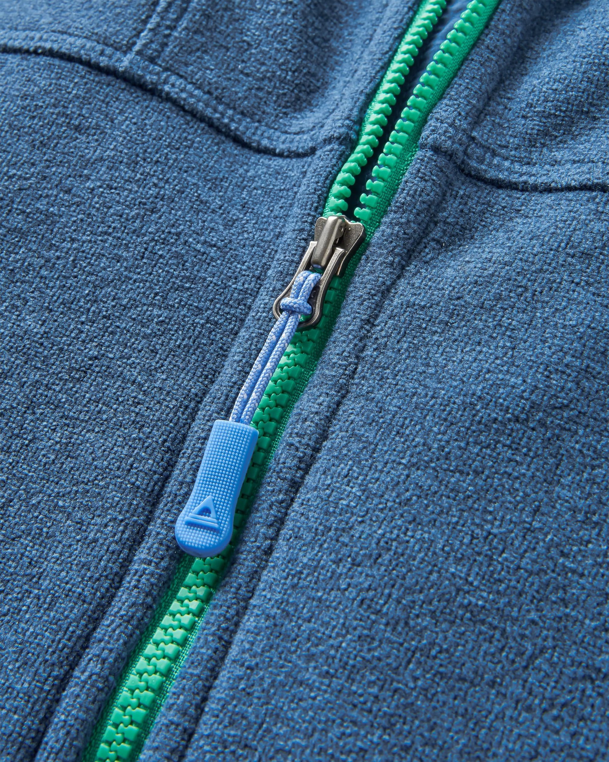 Crest Recycled Polartec® Fleece Hoodie - Dark Denim Marl - Flatlay