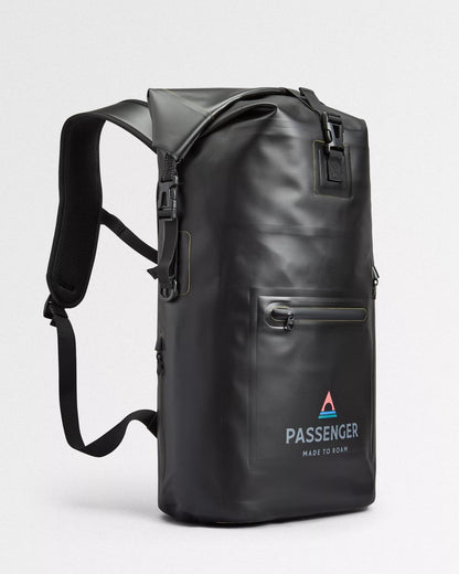Tide 25L Recycled Dry Bag Backpack - Black - Flatlay