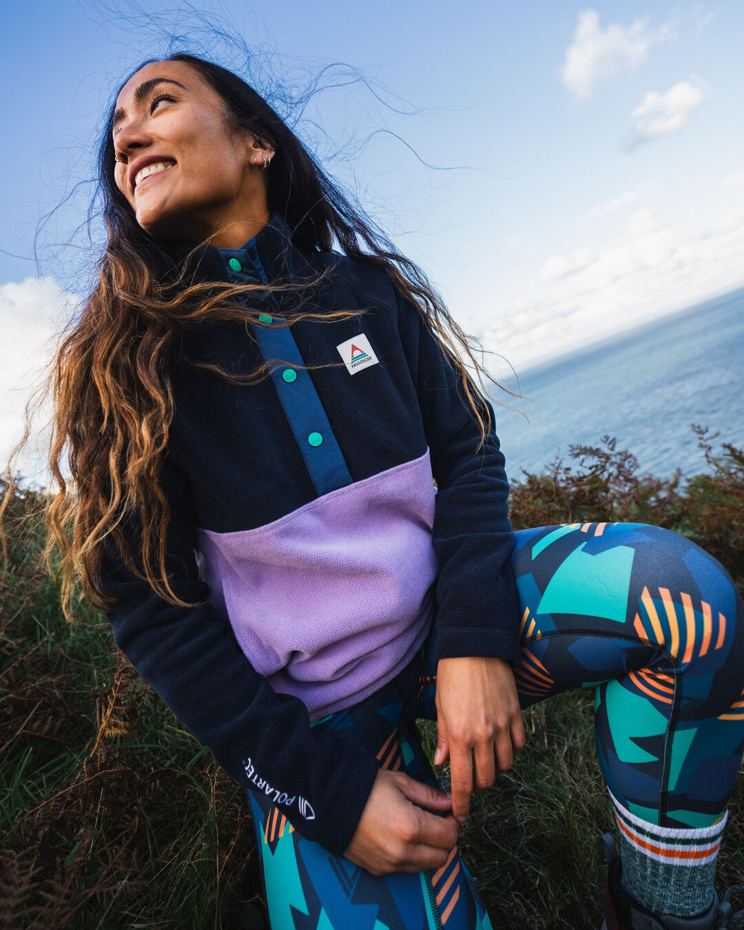 Women's Snowdrop Recycled Polartec® Fleece - Lilac/ Deep Navy - Lifestyle - Female