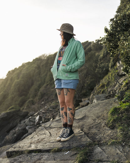 Clementine Quilted Zip-Through - Green Spruce - Lifestyle
