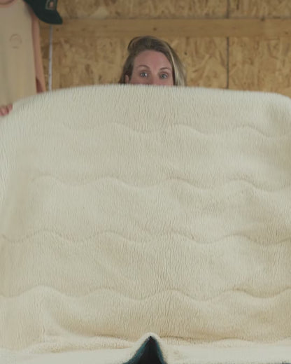 Cabin Recycled Sherpa Blanket - Dark Denim - 