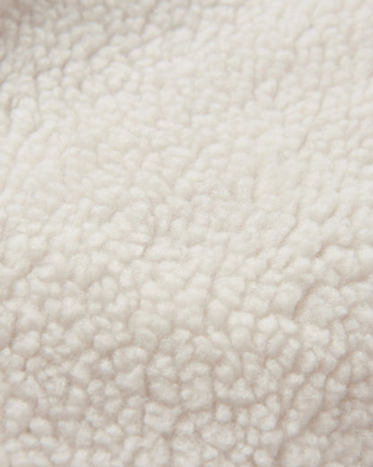 Clover Recycled Cotton-Lined Sherpa Fleece - Vintage White - Flatlay