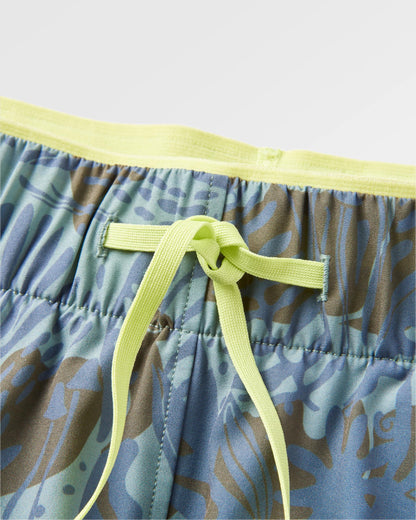 Sandune Recycled Trail Short - Abstract Seaweed Pistachio - Flatlay