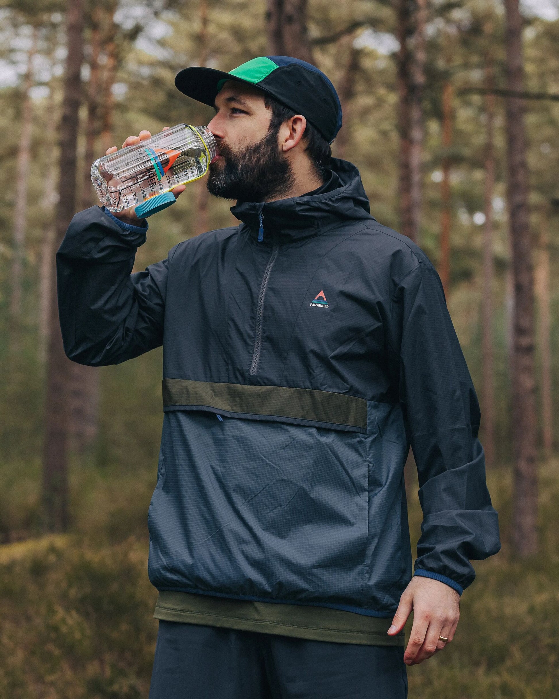 Gusto Recycled Windshell Anorak - Charcoal/Storm Grey - Lifestyle