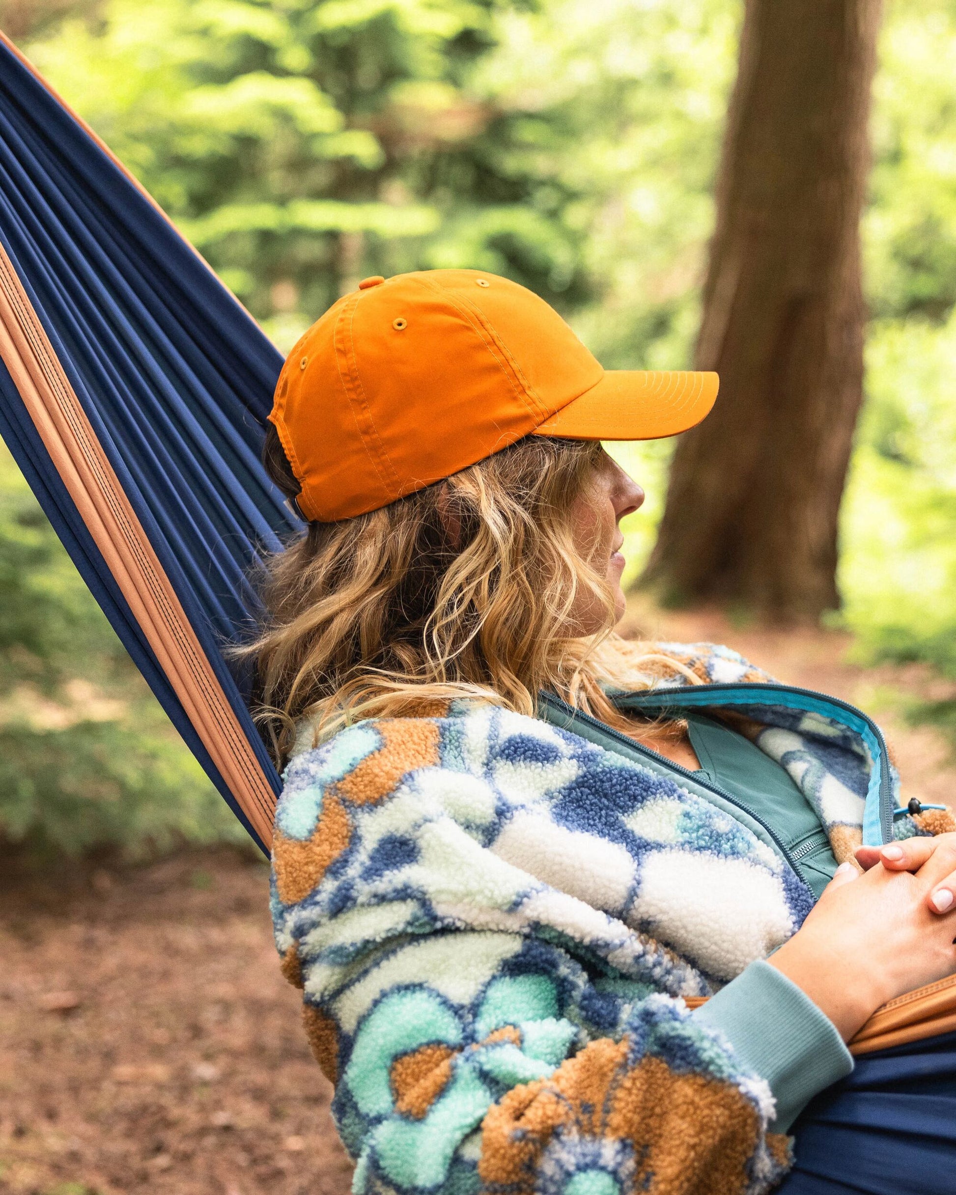 Classic Lite Recycled 6 Panel Cap - Sunrise Orange - Lifestyle - Female
