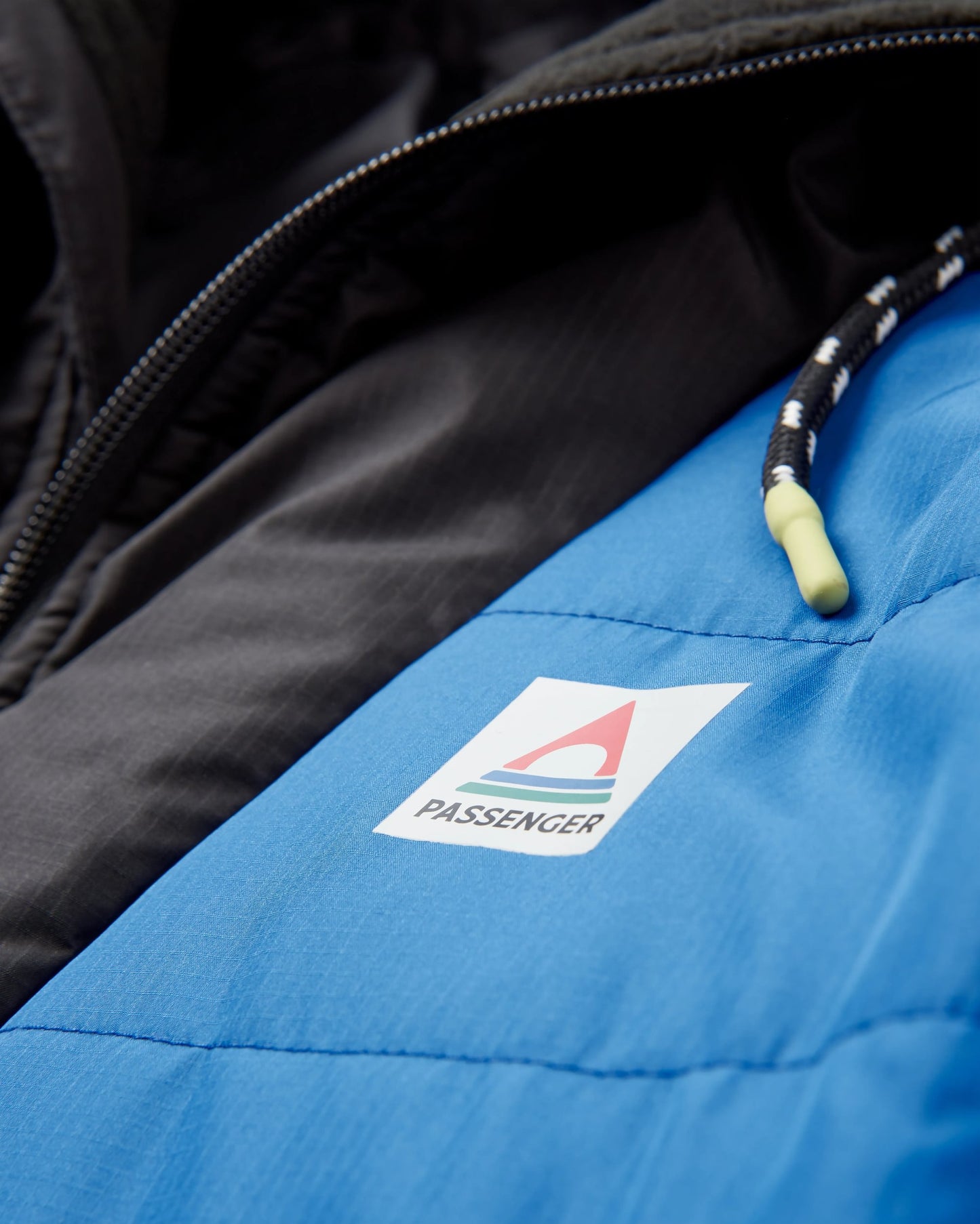 Oceanic Recycled Insulated 1/2 Zip Jacket - Azure Blue/Charcoal - Flatlay