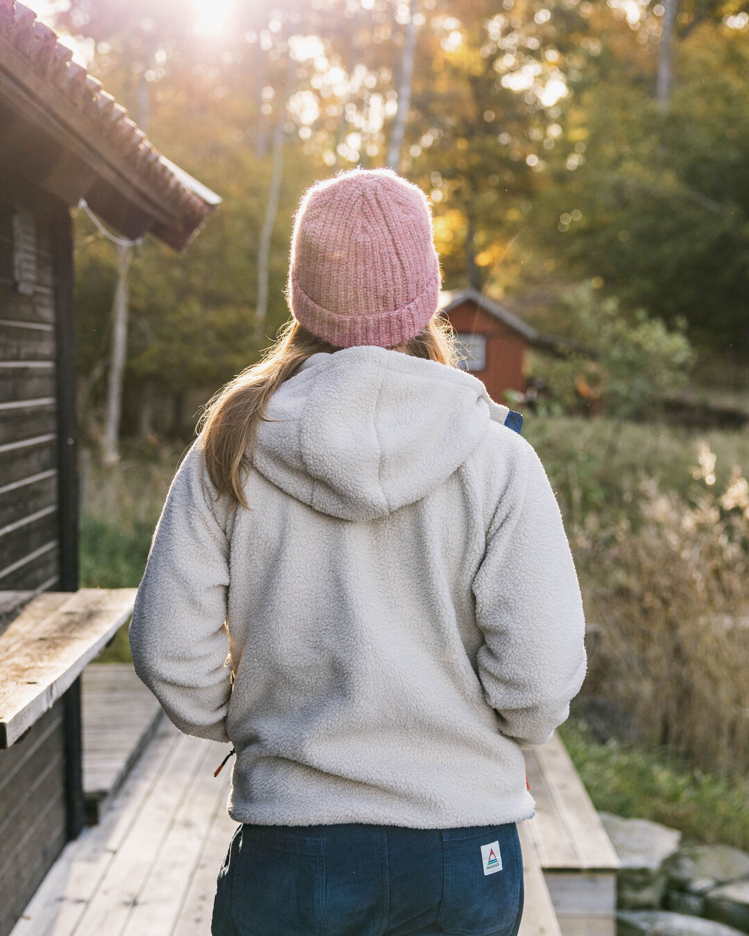 North Coast Full Zip Recycled Sherpa Fleece - Oatmeal - Lifestyle