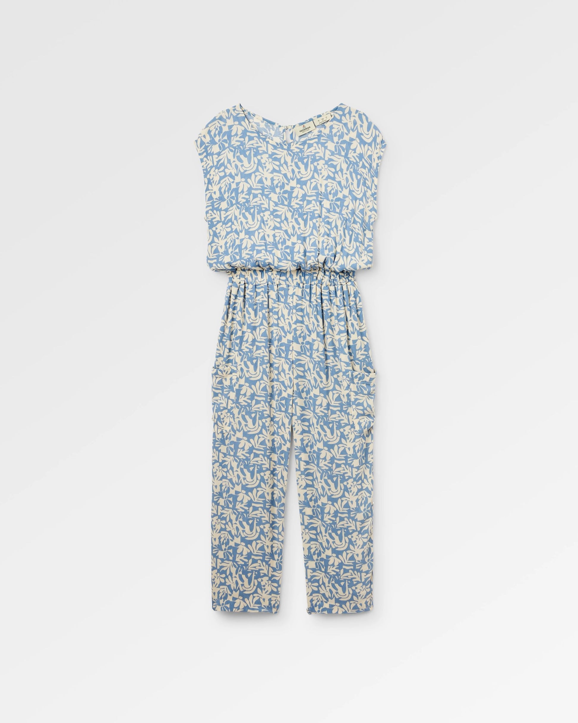 Thimbleberry Jumpsuit - Mountain Foliage Faded Denim - Flatlay