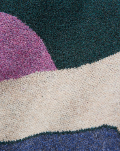 Vista Recycled Knitted Jumper - Rain Forest - Flatlay