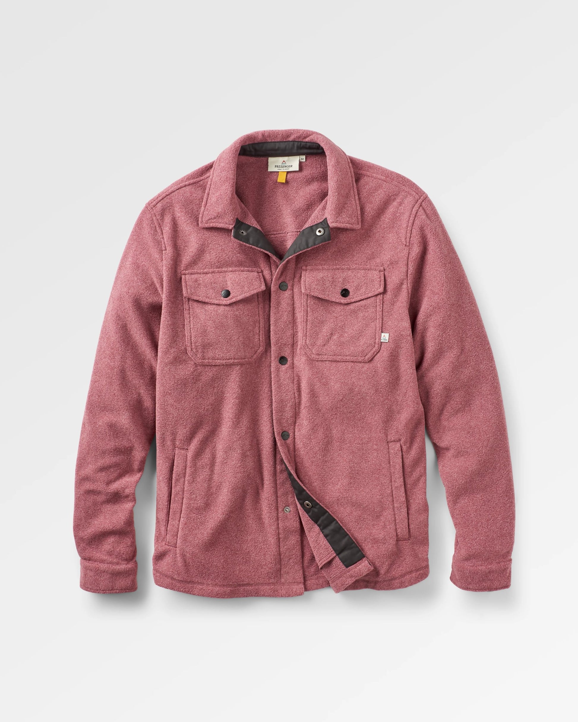 Maple Recycled Polar Fleece Shirt - Wine Marl - Flatlay