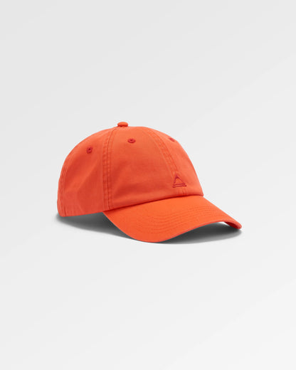 Classic Recycled Cotton 6 Panel Cap - Ember Orange - Flatlay