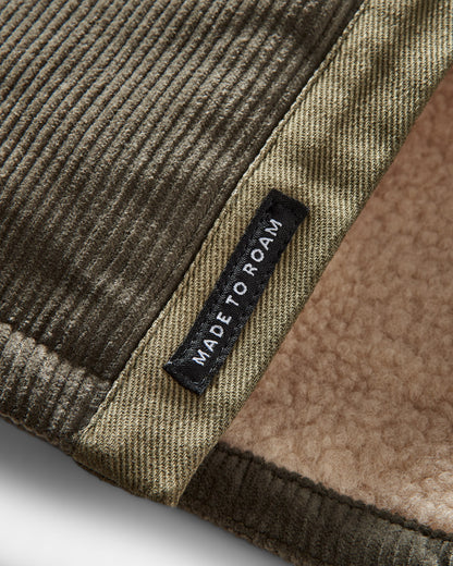 Kodiak Sherpa Lined Cord Overshirt - Dusty Olive - Flatlay
