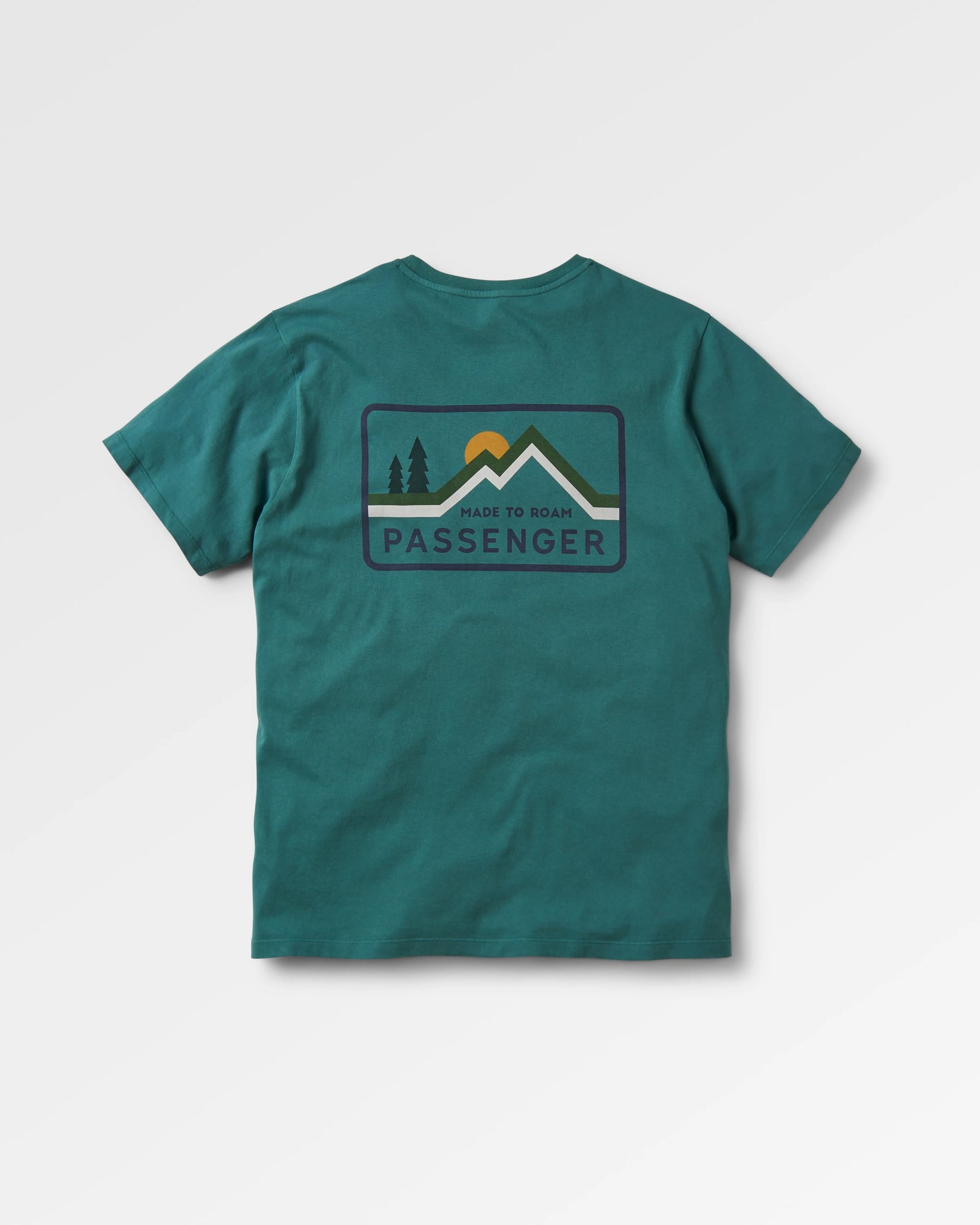 Made To Roam Recycled Cotton T-Shirt - Deep Ocean - Flatlay