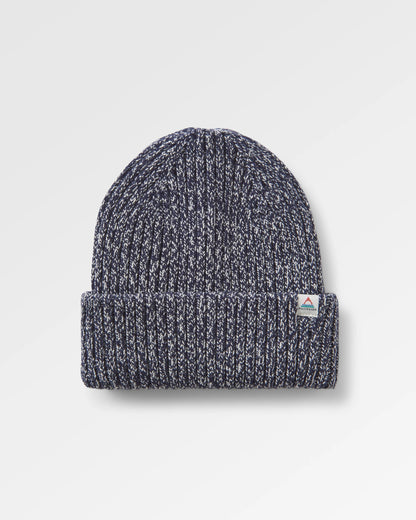 Fisherman Marl Beanie - Rich Navy - Flatlay